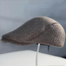 (Gray, One size) New British Beret Warm Men's Earflap Hat for Seniors Casual Driver Cap