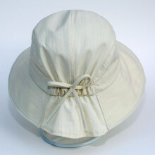 (Beige White, 56-58cm) Women's Bucket Hat with Bowknot Japanese Style Spring Summer Sun Hat UPF 50+ Foldable Wide Brim Packable Outdoor