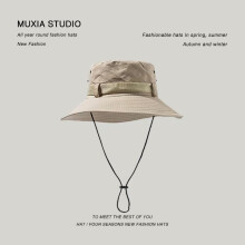 (Beige) New Summer Bucket Hat Outdoor Fishing Sun Hat Hiking Sunscreen Cap Foldable Wide Brim UPF 50+