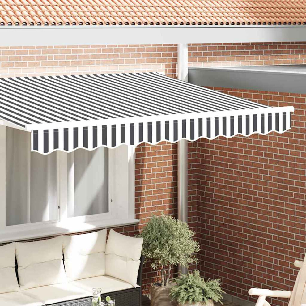 Vidaxl Awning Valance Replacement Anthracite And White 2.5 M Polyester