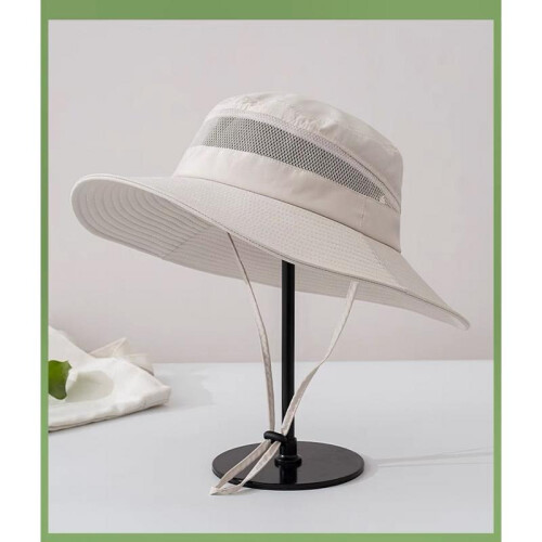 (Khaki, Adjustable) Men's Summer Breathable Quick-Dry Mesh Sun Hat Foldable Outdoor UV Protection Cap 1