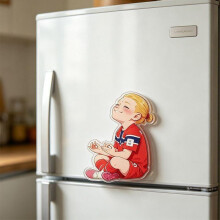 Haaland New Q Version Creative Acrylic Fridge Magnet, 8cm, Trendy Decorative Gift