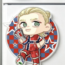 8cm Haaland Cartoon Avatar Acoustic Magnetic Fridge Magnet, World Cup Souvenir Decoration for Living Room Fun Decor
