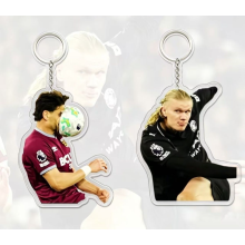 Erling Haaland Shooting Classic Pose Acrylic Keychain 2-Pack Creative Football Star Souvenir DIY Mini Gift