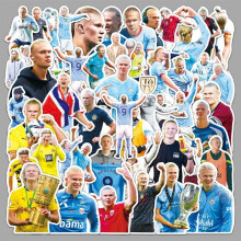 Erling Haaland Graffiti Stickers 50Pcs Soccer Star Decals Waterproof Durable for Water Bottle Luggage Phone