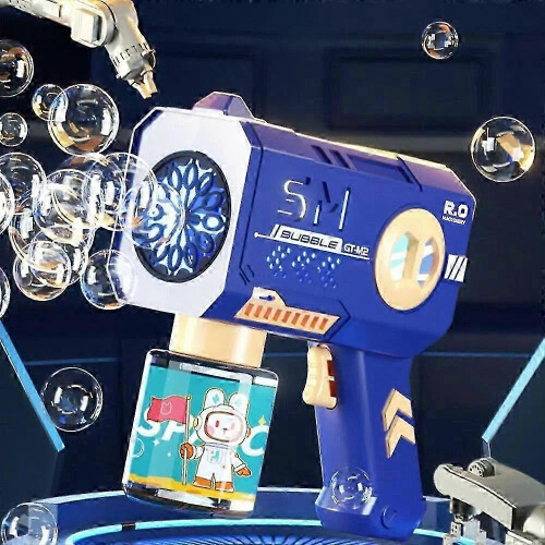 (Red) Bubble Machine for Children Automatic Bazooka Bubbles with Light Bu...