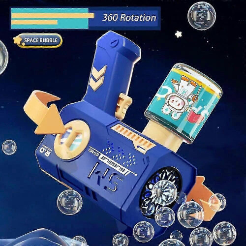 (Blue) Bubble Machine for Children Automatic Bazooka Bubbles with Light Bu...