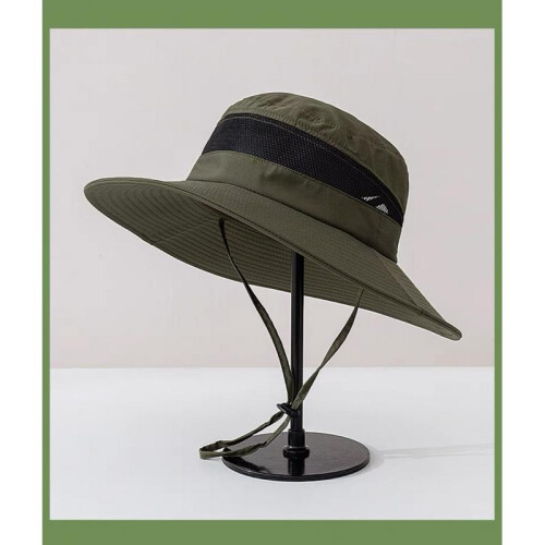 (Dark gray, Adjustable) Men's Summer Breathable Quick-Dry Mesh Sun Hat Foldable Outdoor UV Protection Cap 2