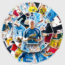 Haaland Graffiti Stickers 50Pcs Cross-Border Sports Football Star Decals for Skateboard Water Bottle Luggage