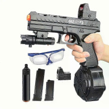 Rechargeable USB Handheld Toy Gun with Orange Tips, High-Performance Splatter Ball Toy for Outdoor Shooting Games, Party Favors, Christmas & New Year