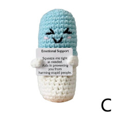 1/3pcs Finished Handmade Crochet Doll Positive Energy Card Support Cartoon Soft