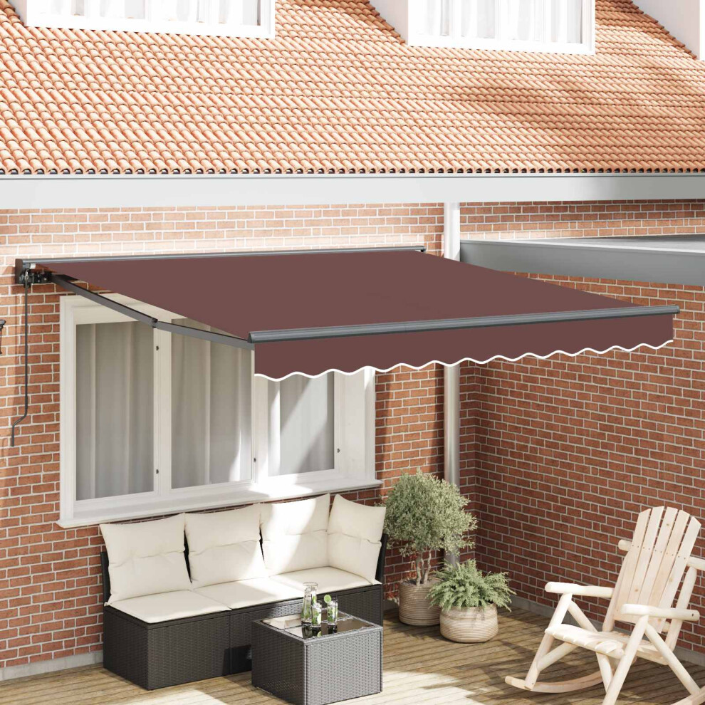 Vidaxl Awning Frame Brown 350 X 250 Cm Polyester With Pu Coating