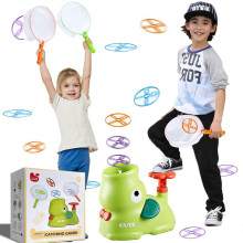 Flying Disc Launcher for Kids with StepActivated Launch, STEM Outdoor Toy Gift, Green, Ages 310
