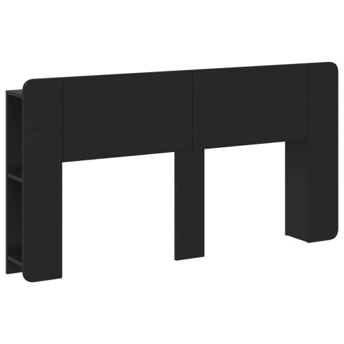 VidaXL vidaXL Headboard Cabinet with Storage Black Engineered Wood 2