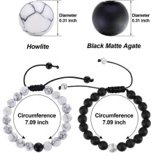 Bracelet Black Matte Agate Bracelet Couples Bracelet Distance Bracelet Energy Beads Heilwiy Gift