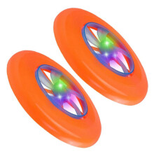 2 Pcs Glow in the Dark Flying Disc Set Durable ABS for Teens Outdoor Night Play