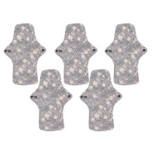 5Pcs Women Sanitary Pads Cotton Printed Cloth Leakproof Reusable Feminine Menstrual Napkin