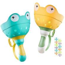 (Yellow+Green) Bamboo Dragonfly Toy Dual Set with 12 Flying Discs for Kids Aged 4-8