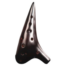 Performance Type 12 Hole Ocarina, Made of Ceramic, Accurate Tone, 12 Hole Ocarina Suitable for Beginners Dark Brown