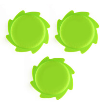 (Green) Set of 3 Colorful Beach Flying Disc with Water Hole Swimming Pool Activity Toy Silicone Texture for Family Bonding Yellow