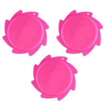 (Rose Red) Set of 3 Colorful Beach Flying Disc with Water Hole Swimming Pool Activity Toy Silicone Texture for Family Bonding Yellow
