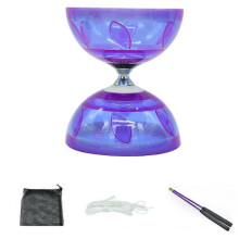 (purple) Triple Bearing Large Yoyo Diabolo Toy With Carbon Rod
