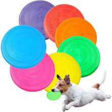 7 pieces pet flying disc set, outdoor interactive toys for small and medium sized dog training throwing toys