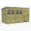12 x 6 Pent Shed Tanalised (Single Door, With Windows) 2