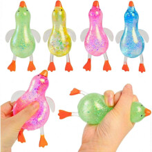 Glitter Duck Squishy 4 pcs - Blue Green Pink Yellow Dumpling Squishy - 2026 Upgraded Dumplings Squishes for Adults Teens Squeeze Easter Basket Stuffe