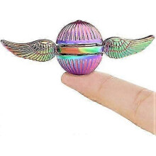 (Rainbow) Gold Fidget Spinner Magic Orb Toys for Stress Relief, Anxiety Toy, Focus & Relaxation, Tri Spinner for Adults & Kids, Novelty Gift