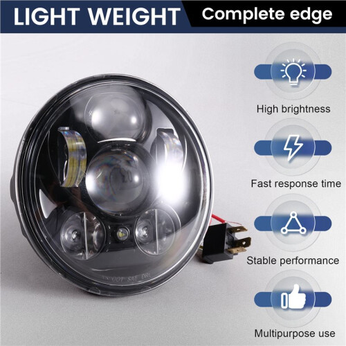 Motorcycle LED Headlight 5.75 Inch High&Low  Front Lighting for  Modified Parts 2