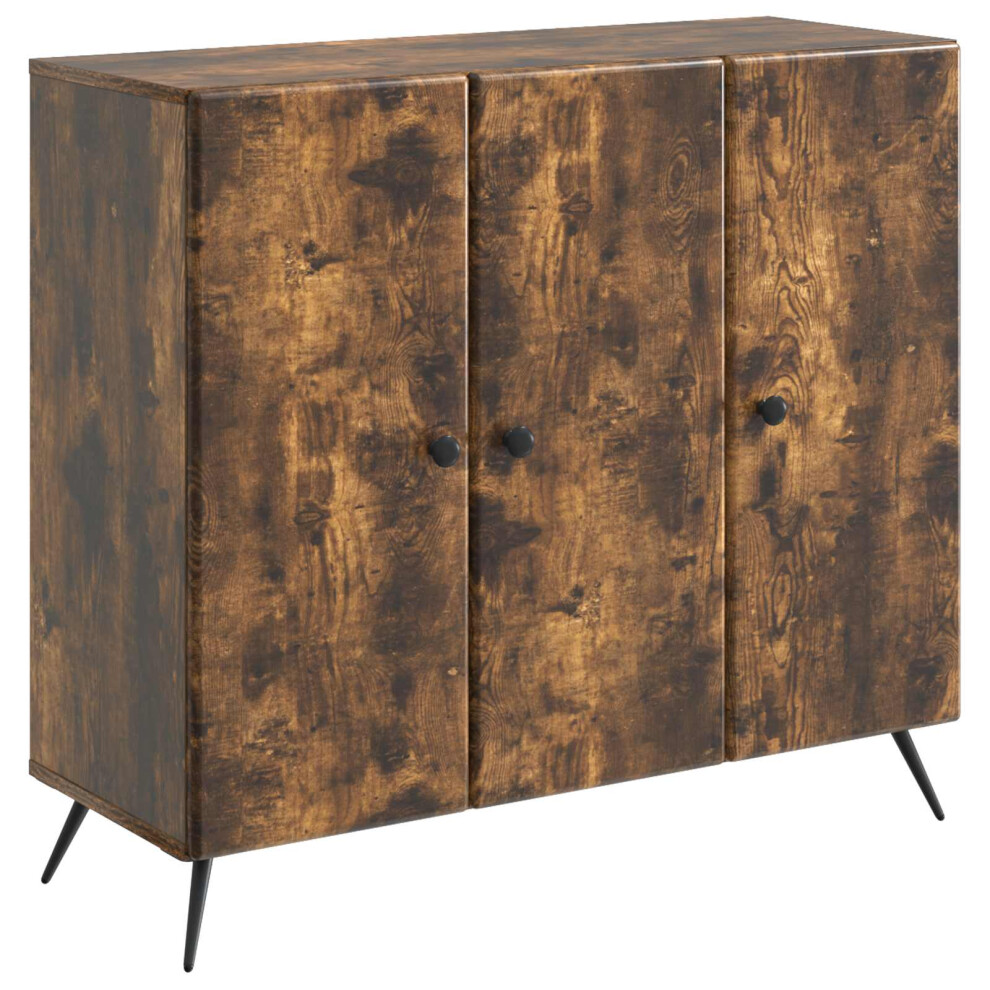 Vidaxl Sideboard Smoked Oak 89 X 34.5 X 80 Cm Engineered Wood