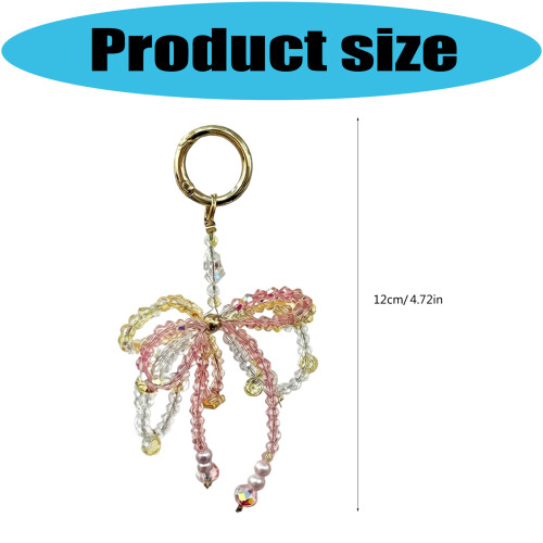 Stilvolles Perlen-Perlen-Mobile-Accessoire, Schleife-Charm, 2