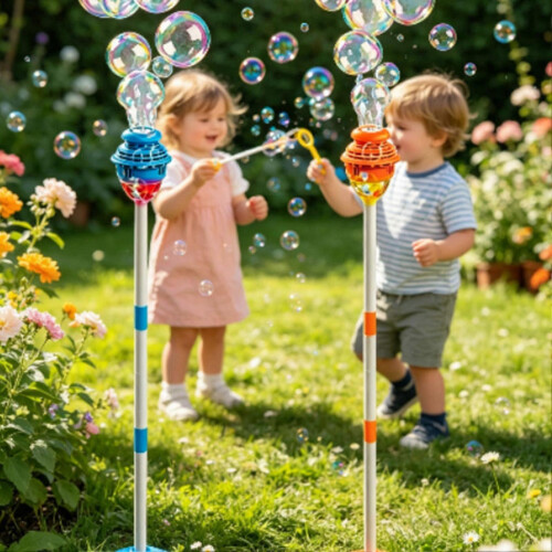 (A, Orange) Battery Powered Bubble Maker – No Assembly – for Lawn and Courtyard 1