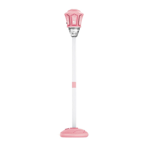 (Pink) Street Lamp Bubble Blower with LED Lights Music And Automatic Bubbles