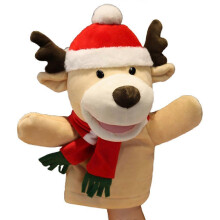 Snowman Elk Santa Claus Hand Puppet Christmas Hand Puppets Xmas Holiday Party Supplies Gifts for Toddler Kids 3 Styles
