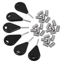 6 Pcs Surf Fin Key Surfing Surf Fin Key with 24 Pcs Fin Screws Universal Hexagon Surfboard Fin Key Replacement