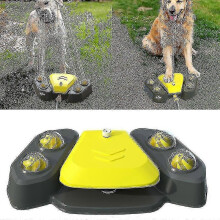 Dog Sprinkler Outdoor Canine Water Fountain Easy Paw Activated 2 Aqua Outlet Modes Hose Dispenser-yky