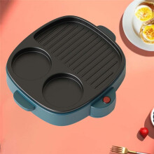 3 in 1 Electric Omelette Pan Barbecue Pan Electric Cooker Multifunction Non-Stick Hotpot Steamer Steak Frying B US Plug