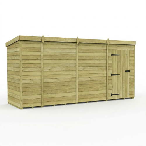 14 x 4 Pent Shed Tanalised (Single Door, No Windows) 1