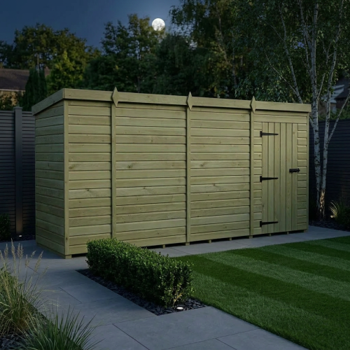 14 x 4 Pent Shed Tanalised (Single Door, No Windows) 2