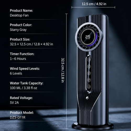 Portable Cooling Fan (with 6-Speed ​​Adjustment)
