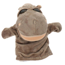 Hippo Hand Puppet: Soft Plush Stuffed Animal Hand Puppet Toy Interactive Educational Toy for Show Games Theaters for Kids Brown