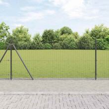 vidaXL Geschweißter Drahtzaun mit Betonsockel 50 x 0,8 m Grau Netz