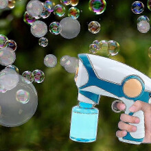 (Blue, Bubble Gun) Smoke Bubble Machine Bubble Blower Healthy Smoke Bubble Toy For Kids Children