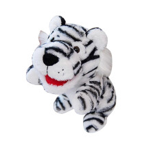 (tiger) 3D Jungle Animal Hand Puppet Soft Puppet Doll Christmas Goodie BagFiller Kids Interaction Story Telling Toy Stage Props Multicolor