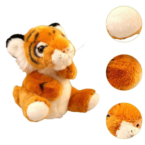 (brown) Plush Animal Hand Puppet Tiger Interactive Puppet, Soft Imaginative Role Play 1