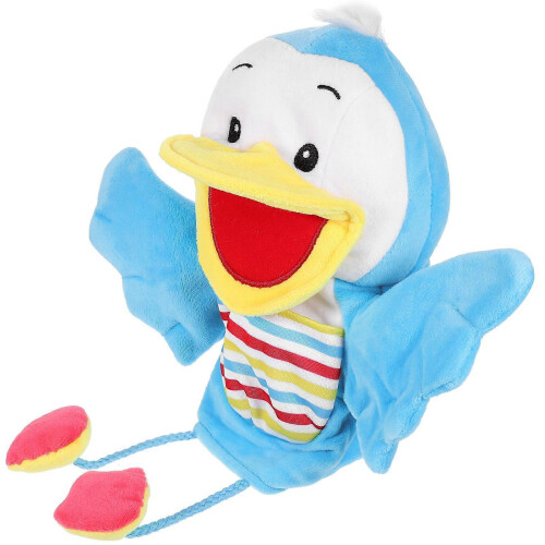 Cartoon Duck Hand Puppet Vivid Plush Interactive Toy Hand Puppet with Movable Mouth 1