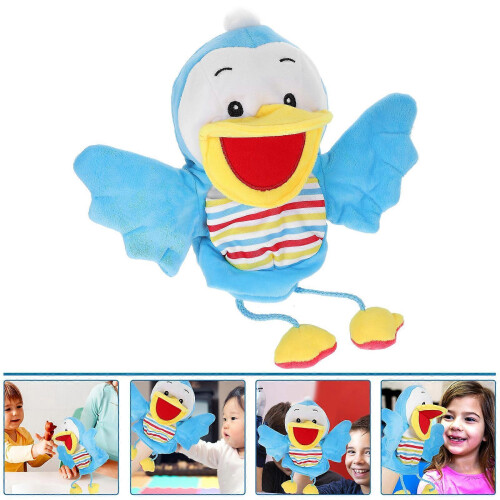 Cartoon Duck Hand Puppet Vivid Plush Interactive Toy Hand Puppet with Movable Mouth 2