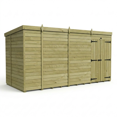 13 x 5 Pent Shed Tanalised (Double Door, No Windows) 1